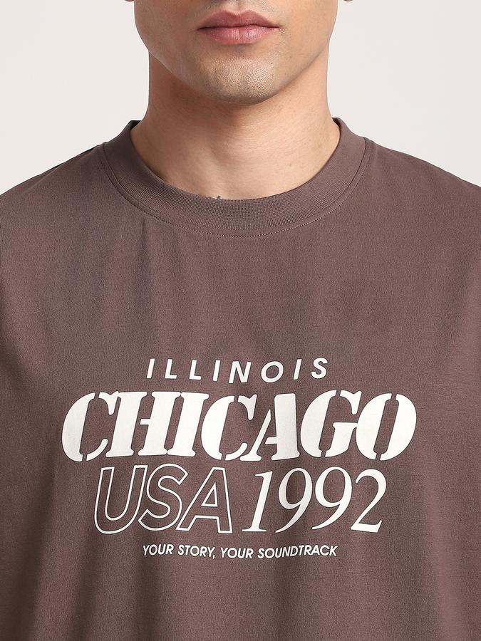 Men Cotton Relaxed Fit Crew Neck Graphic T-shirt