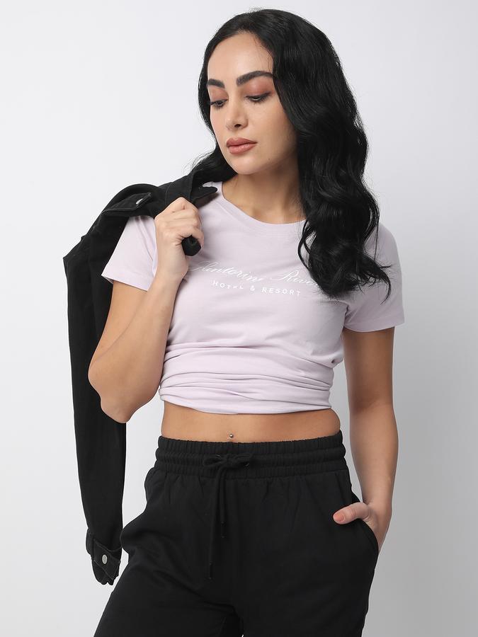 Women Cotton Relaxed Fit Round Neck Graphic T-shirt