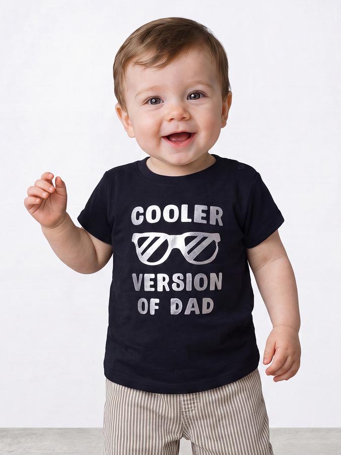 R&B Boys Navy Blue Graphic Print Short Sleeves Tshirt