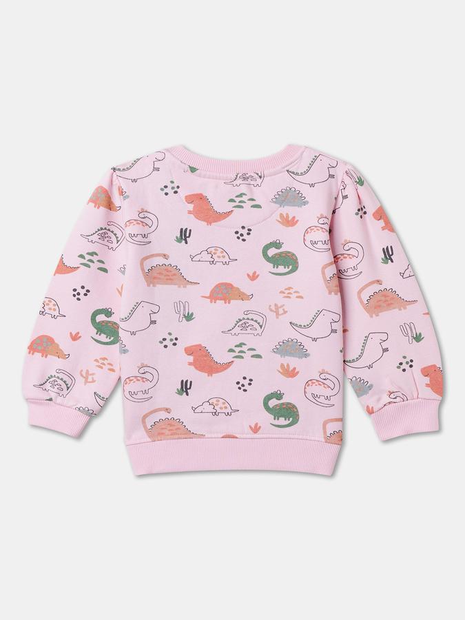 Girls All-Over Print Regular Fit Long Sleeve Crew Neck Hooded SweaT-Shirt