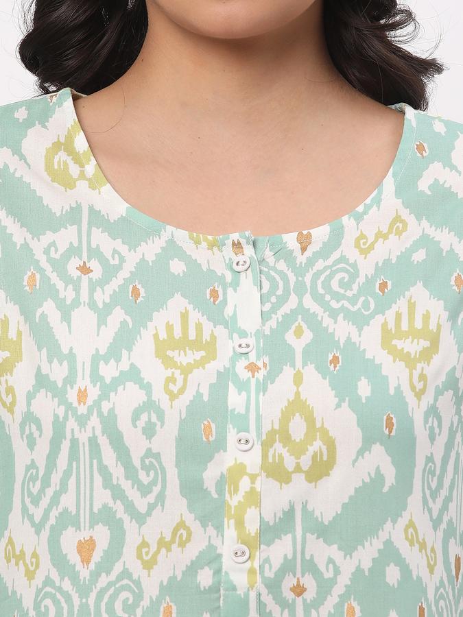 Women Rayon Regular Fit Round Neck Printed Kurta