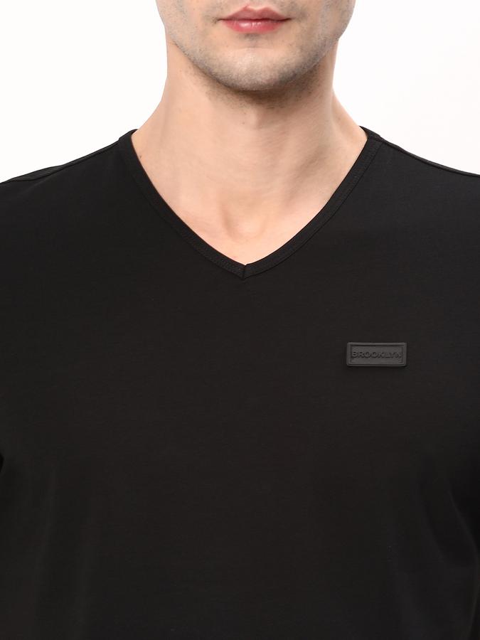 R&B Men's Solid Stretch V-Neck T-Shirt image number 3