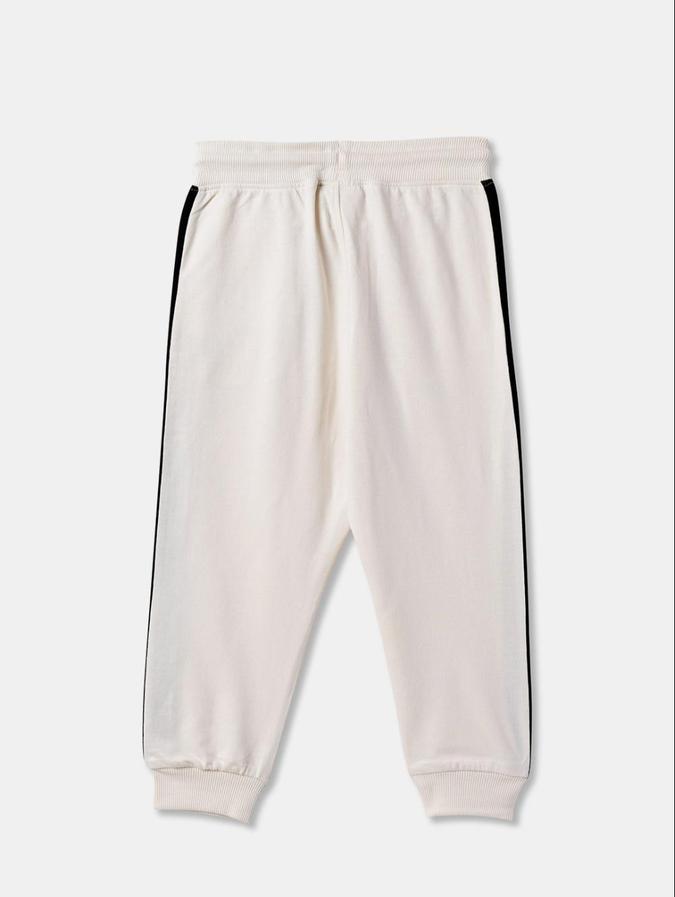 R&B Beige Graphic Relaxed Fit Boys Track Pant