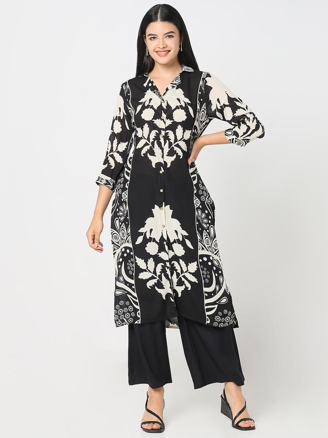 R&B Women's Black Printed Dress