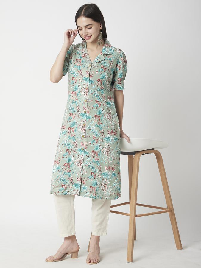 Women Floral Print A-line Kurta image number 1