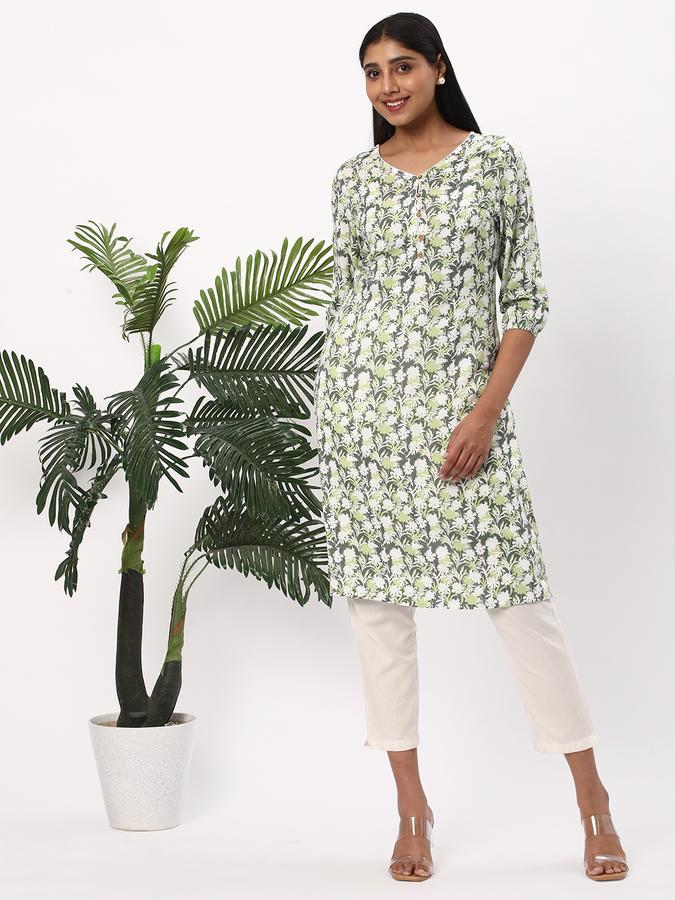 Women Floral Print Straight Kurta  image number 1