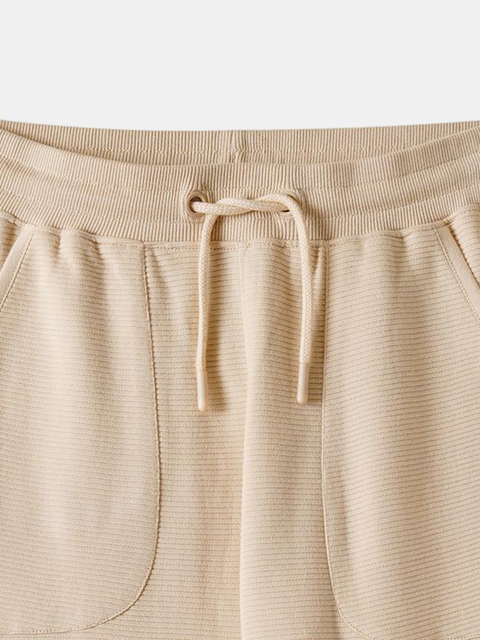 Boys Cotton Regular Fit Drawstring Waist Cuffed Hem Joggers