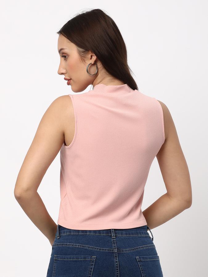 Women Regular Fit Top with High Neck image number 2