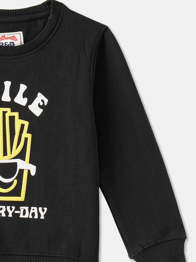 Boys Cotton Blend Relaxed Fit Crew Neck Graphic Sweatshirt