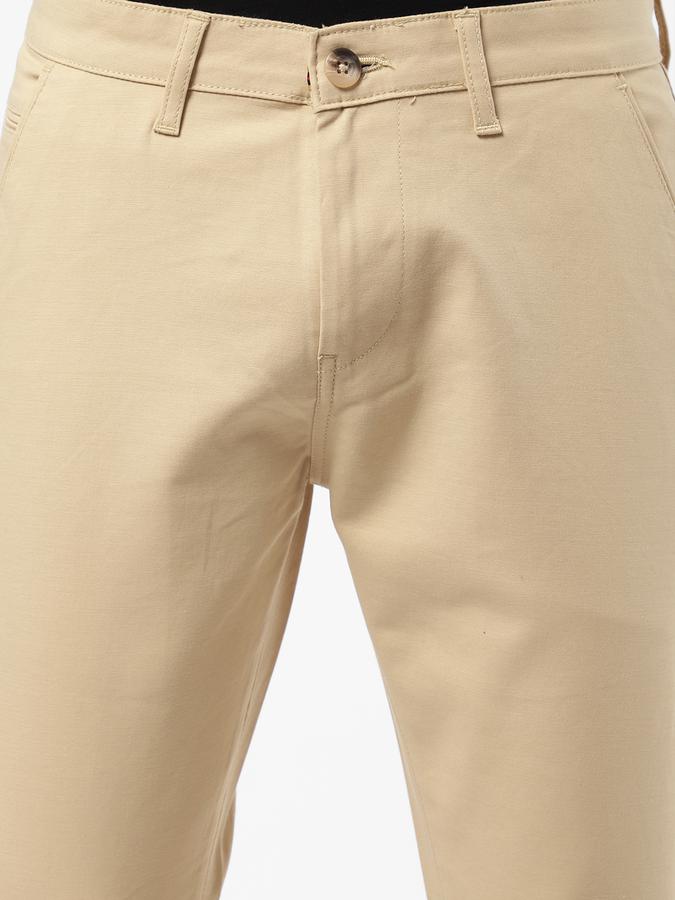 R&B Men Beige Casual Trousers image number 3