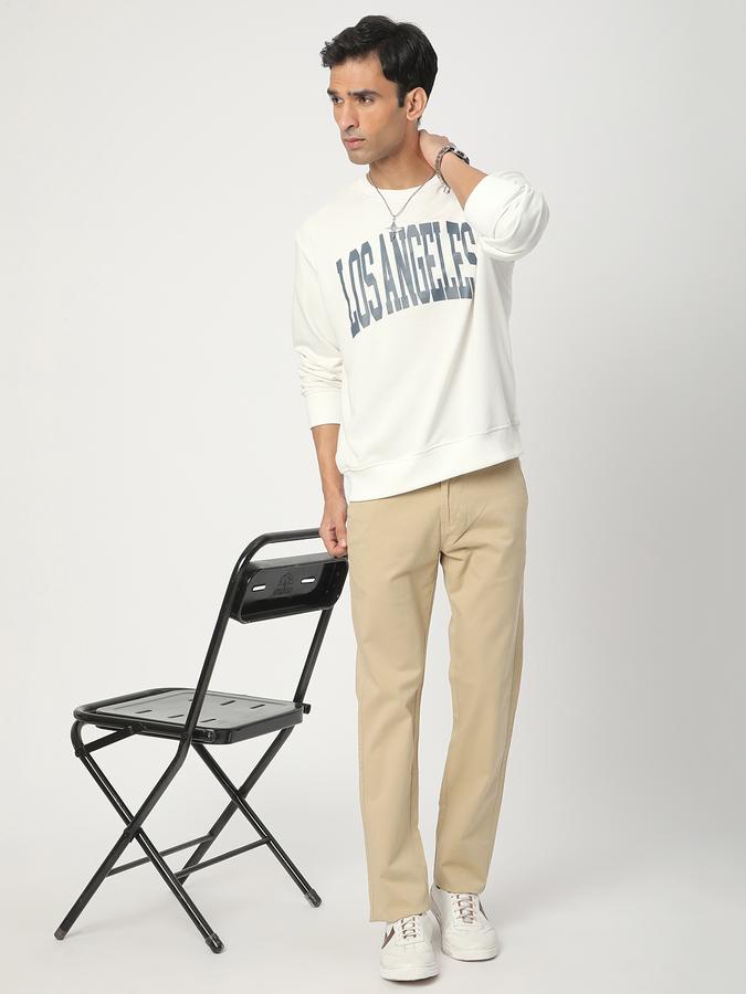 Men Cotton Blend Regular Fit Crew Neck Graphic Sweatshirt