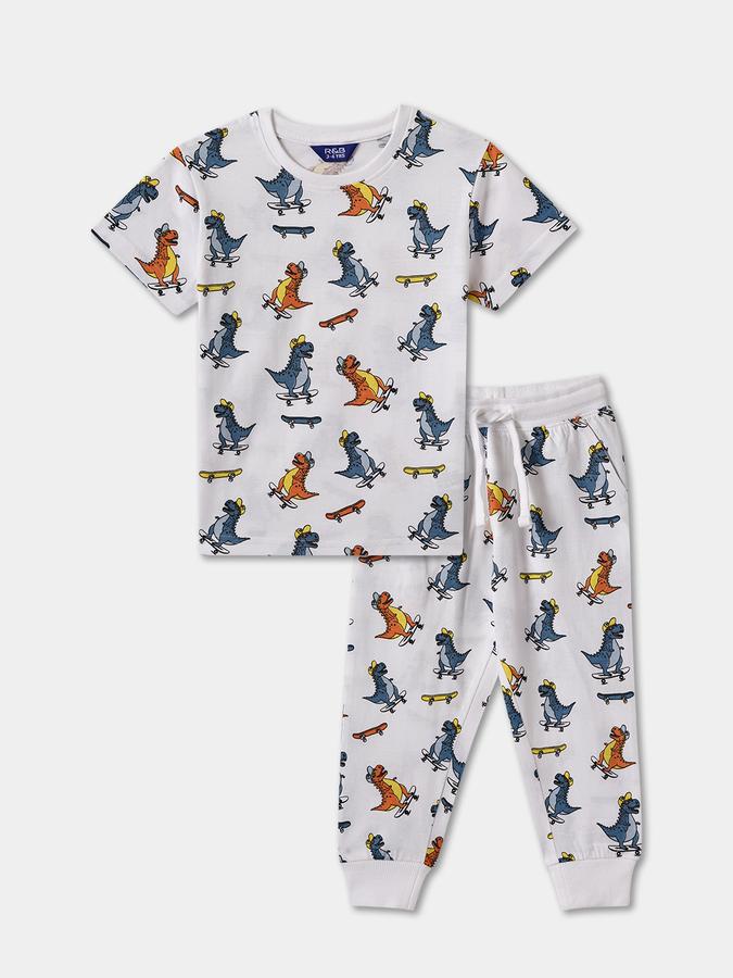 Boys Graphic Short Sleeve Crew Neck Sleepwear Set