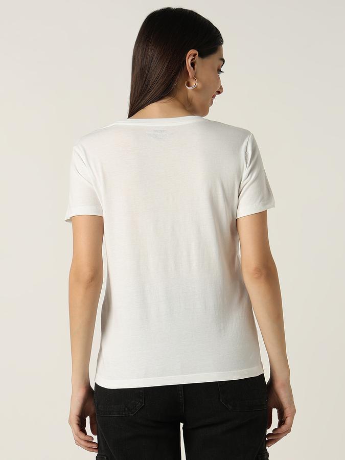 Women Cotton Slim Fit Crew Neck Graphic T-shirt