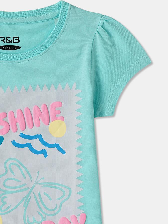 R&B Girls Graphic Print Pure Cotton Regular T Shirt image number 2