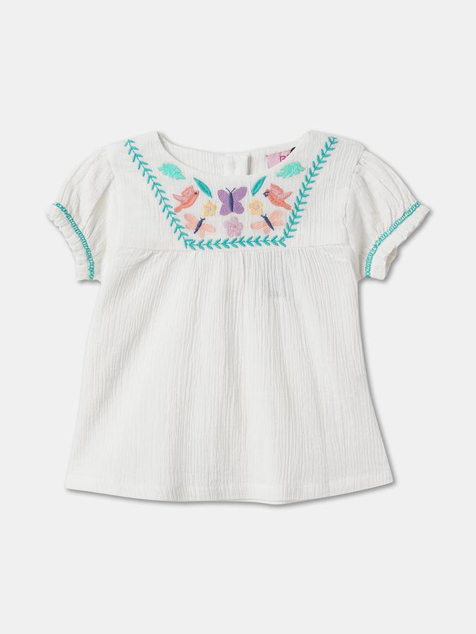 Girls Embroidered Shorts & Top Set image number 2