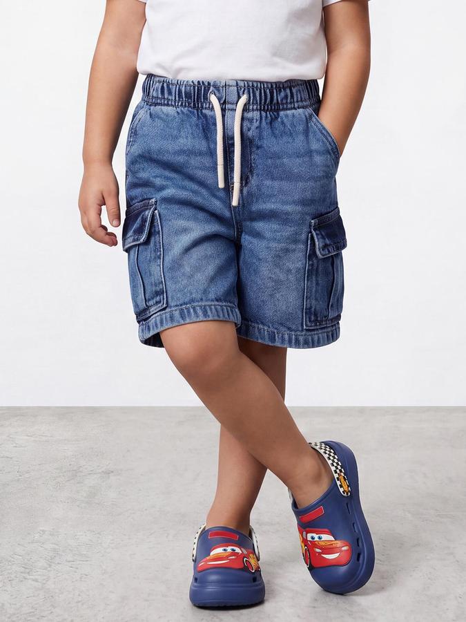 R&B Boys Blue Solid Knee-Length Denim Shorts