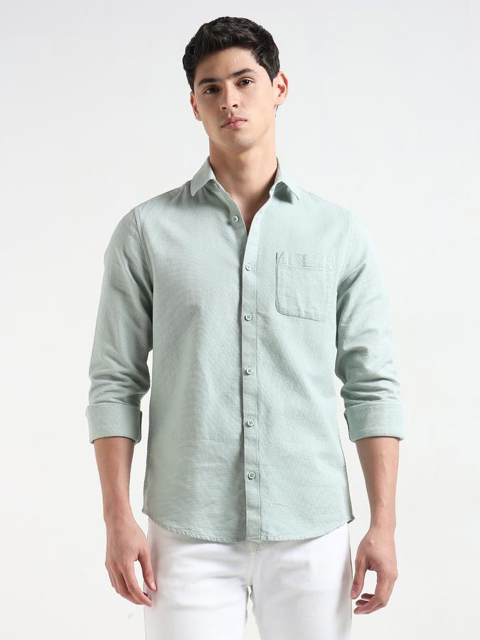 Men Textured Regular Fit Shirt with Patch Pocket image number 1