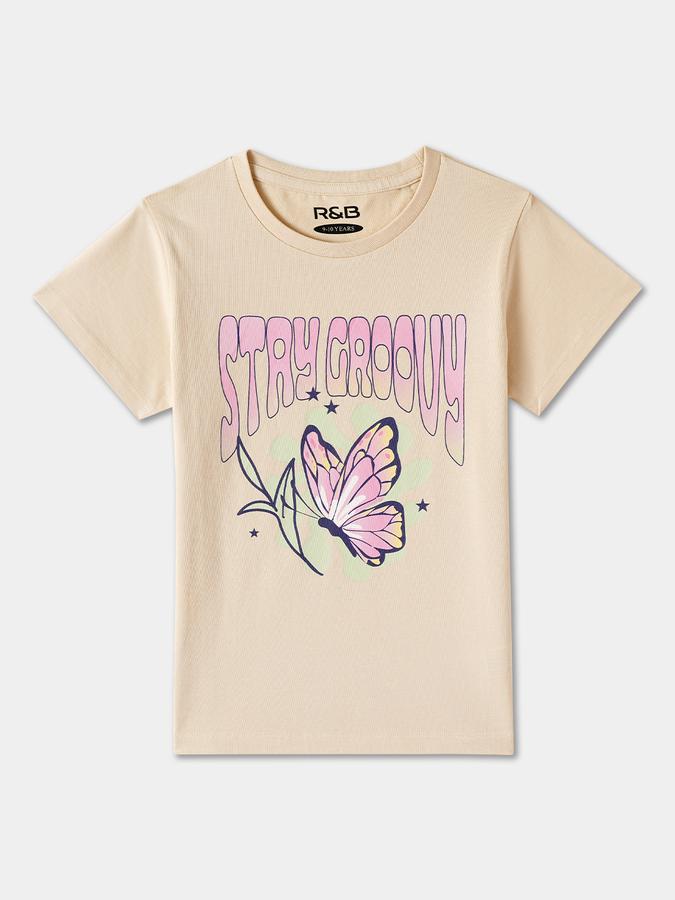 Girls Regular Fit Short Sleeve Crew Neck T-Shirt