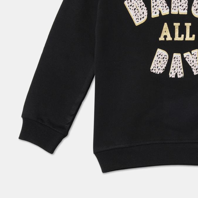 Girls Typographic Print Round-Neck Sweatshirt image number 3