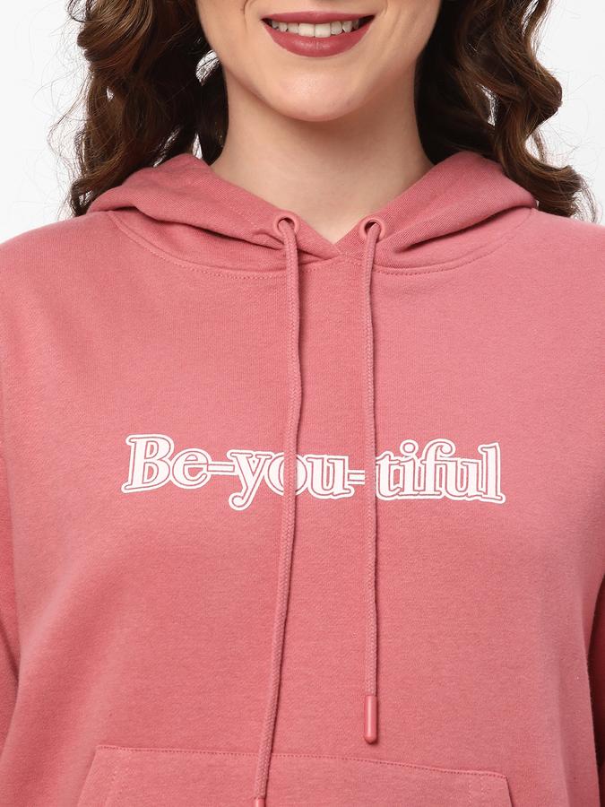 Women Typographic Print Regular Fit Hoodie image number 3