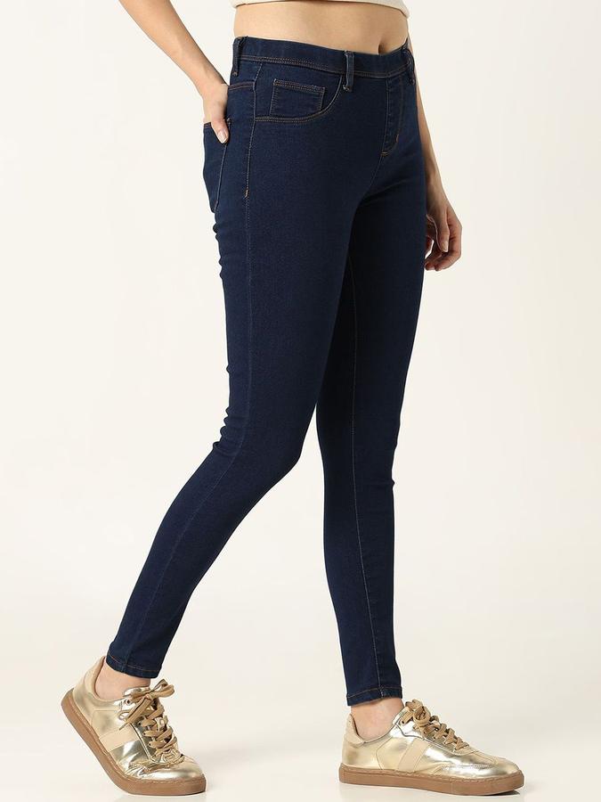 R&B Women Dark Blue Skinny Fit Mid-Rise Jeans