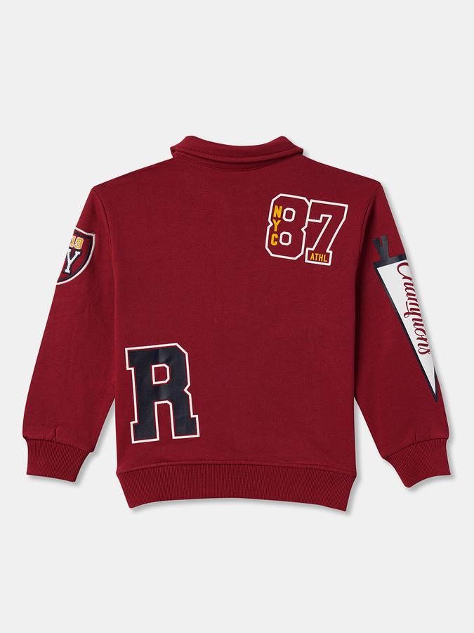 Boys Relaxed Fit Full Sleeve Polo Collar SweaT-Shirt