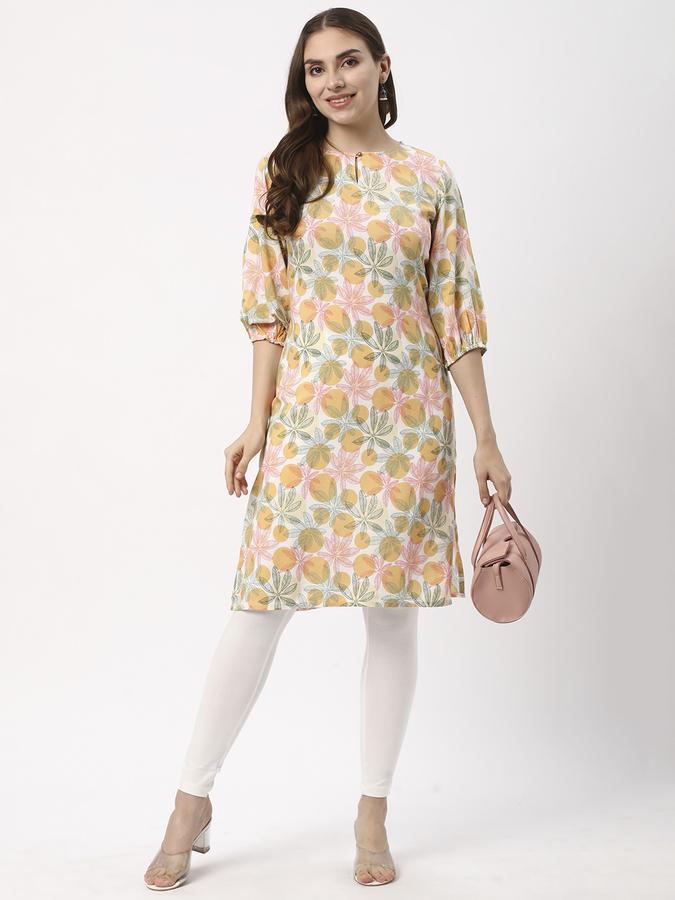 Women Printed Round Neck Kurtas image number 1