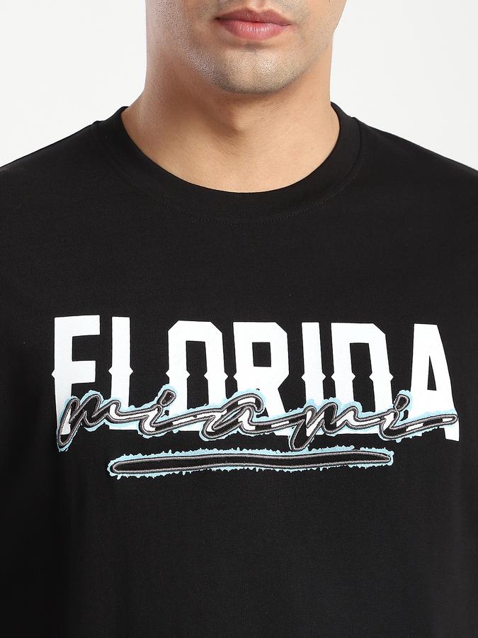 Men Cotton Relaxed Fit Crew Neck Graphic T-shirt