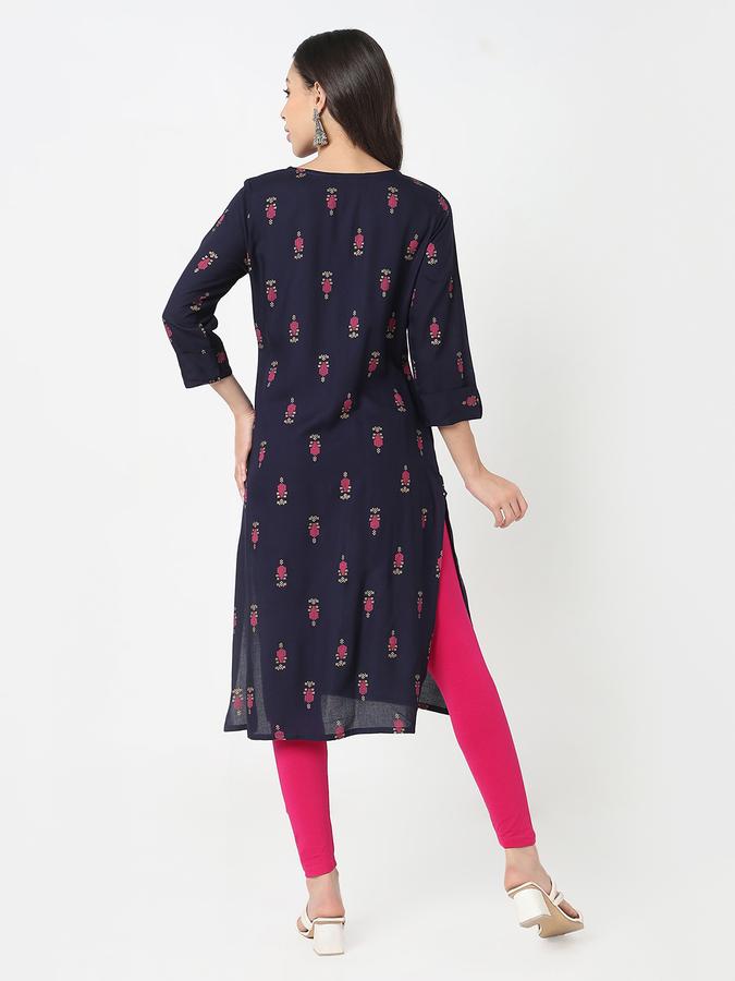 R&B Women's Navy Printed Kurta