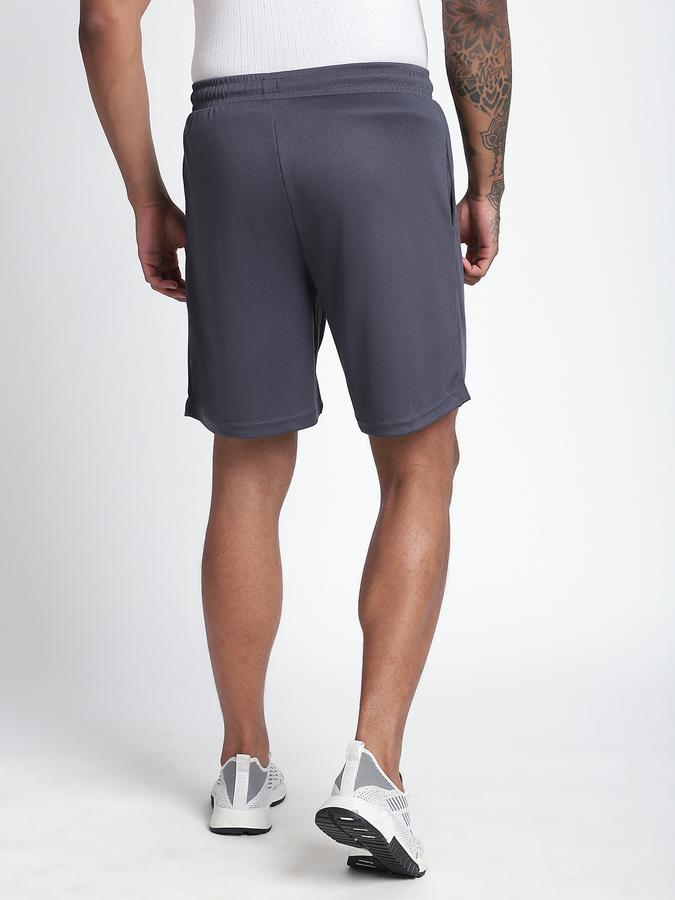 Men Polyester Regular Fit Elastic Waist Solid Shorts