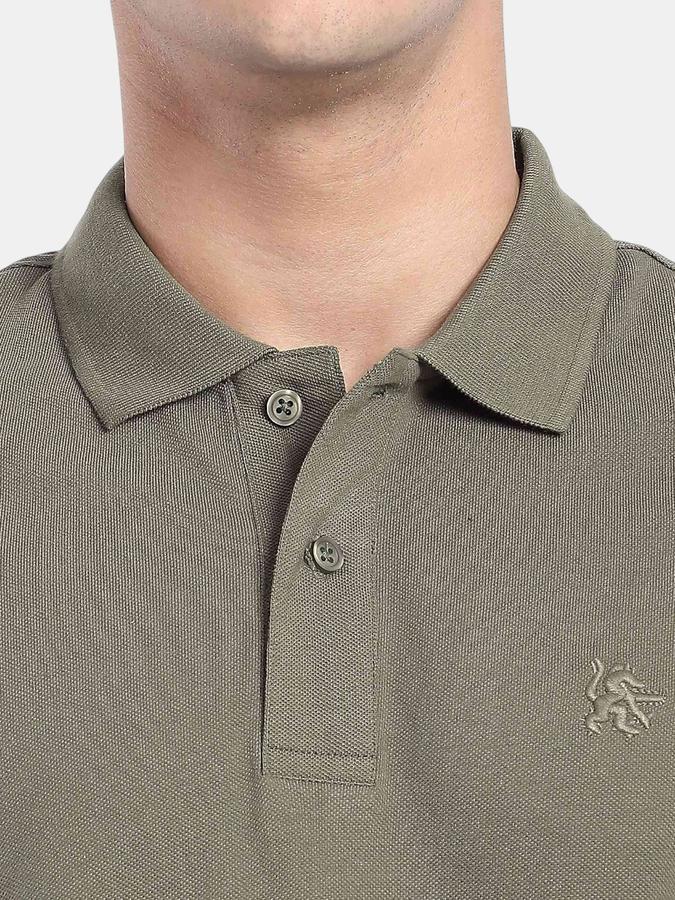 R&B Olive Solid Men Short Sleeve Polo T-shirt