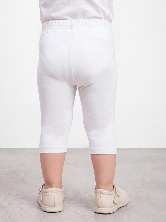 R&B Girls White Solid Mid Rise Three-Fourth Length Regular Fit Leggings