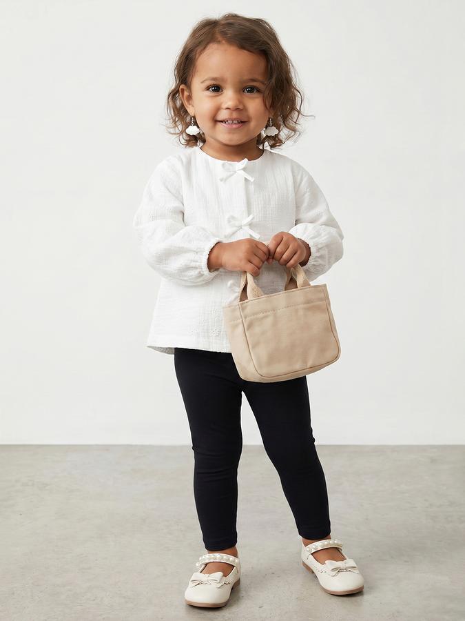 R&B Girl Black Solid Cotton Blend Leggings
