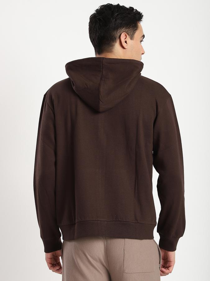 Men Fleece Regular Fit Hooded Jacket