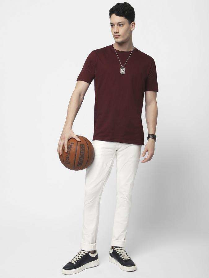 R&B MEN'S Solid T-Shirt with Crew Neck and Short Sleeves image number 1