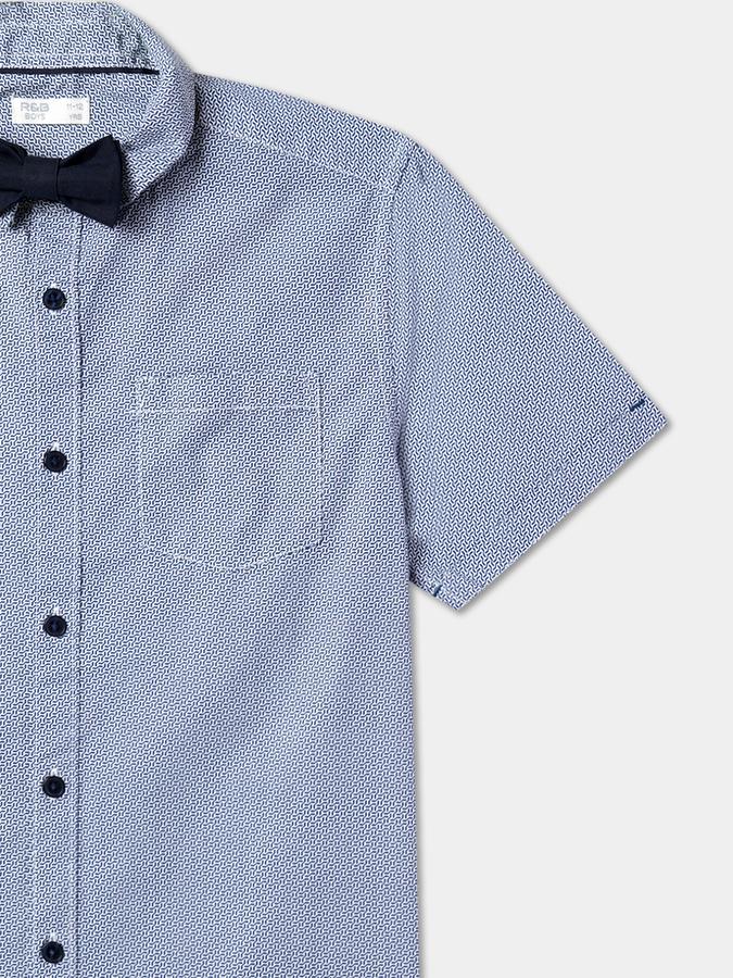 Boys Micro Print Relaxed Fit Shirt image number 2