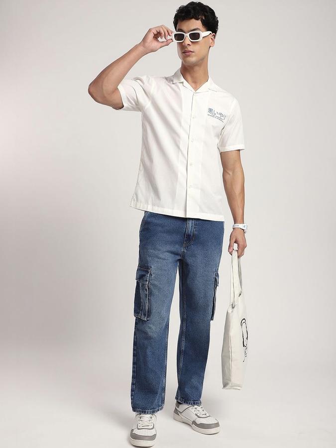 R&B Men Mid Blue Relaxed Fit Mid-Rise Jeans