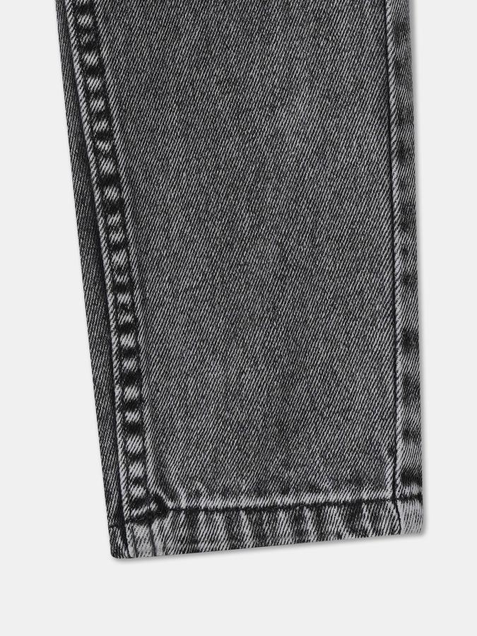 Boys Denim Straight Fit Button Waist Acid Wash Jeans