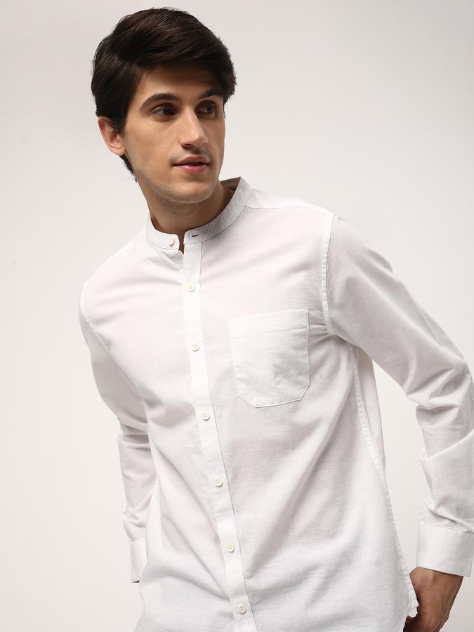Men Regular Fit Shirt with Band Collar image number 0