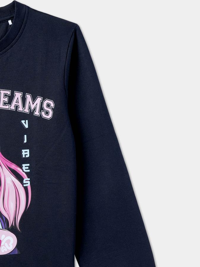 Girls Graphic Regular Fit Long Sleeve Crew Neck SweaT-Shirt