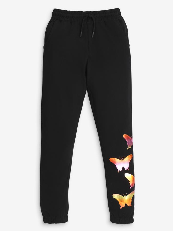 Girls Graphic Print Slim Fit Track Pants