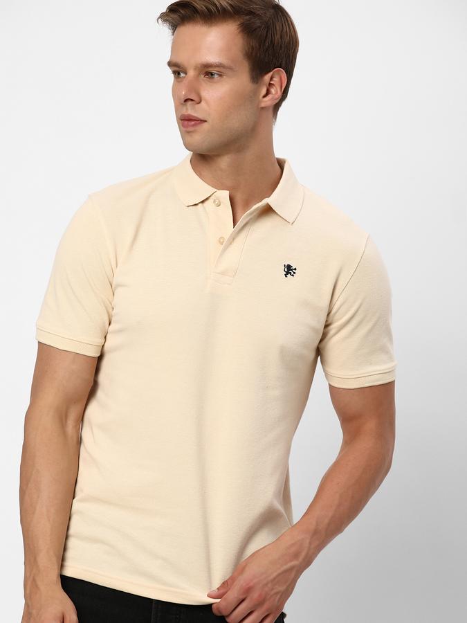 R&B Men Beige T-Shirts