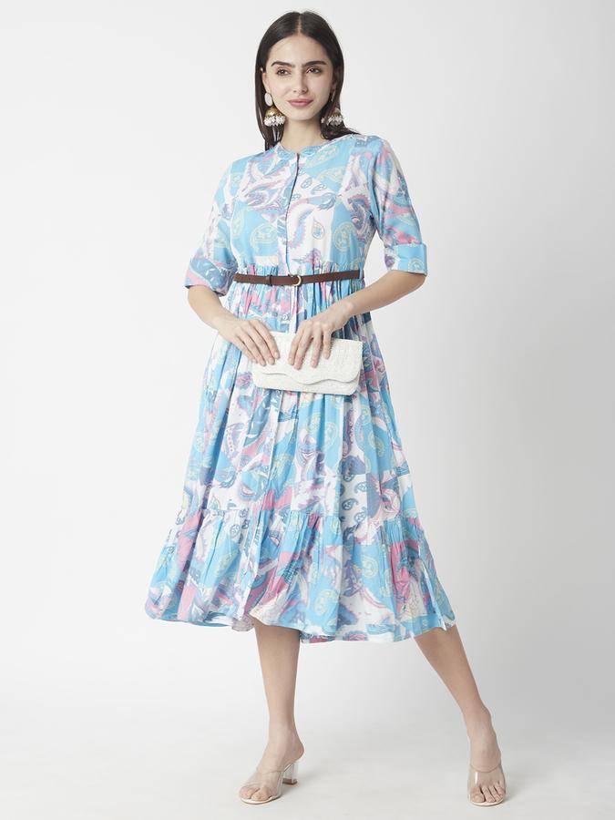 Women Viscose Printed Fit & Flare Ethnic Dress