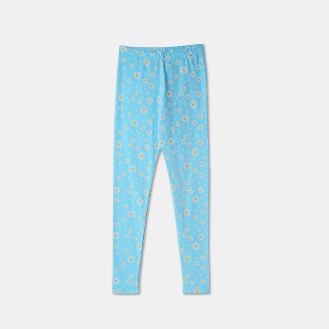 Girls Cotton Blend Skinny Fit Elastic Waist Printed Leggings