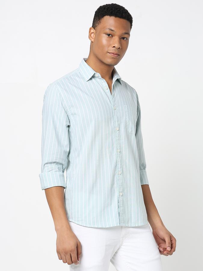 Men Striped Casual Light Shirt image number 3