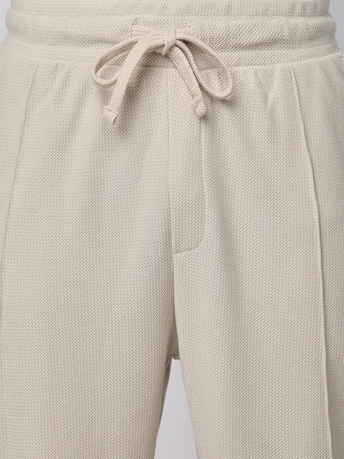 Men Cotton Blend Regular Fit Drawstring Waist Open Hem Trackpants