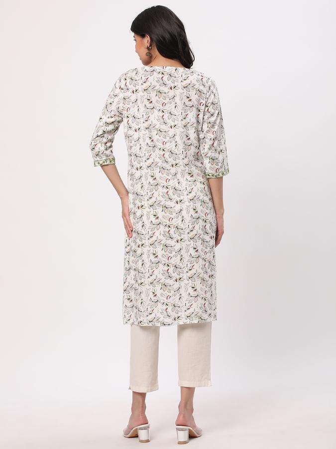 Women Rayon Regular Fit Round Neck Printed Kurta