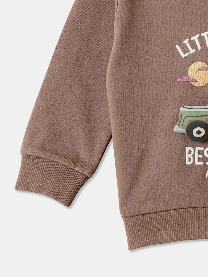 Boys Cotton Relaxed Fit Hooded Graphic Hoodie