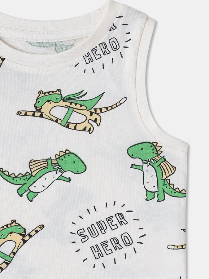 R&B Baby Boys Graphic Print Pure Cotton Regular T Shirt image number 2