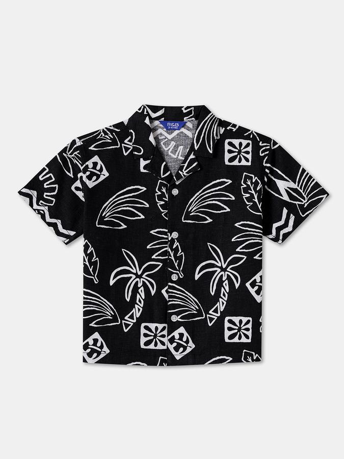 Boys Regular Fit Short Sleeve Camp Collar Shirt